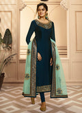 Blue Two Tone Indian Gharara/Churidar Suit