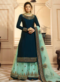 Blue Two Tone Indian Gharara/Churidar Suit