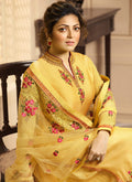 Yellow Multi Embroidered Indian Gharara/Churidar Suit
