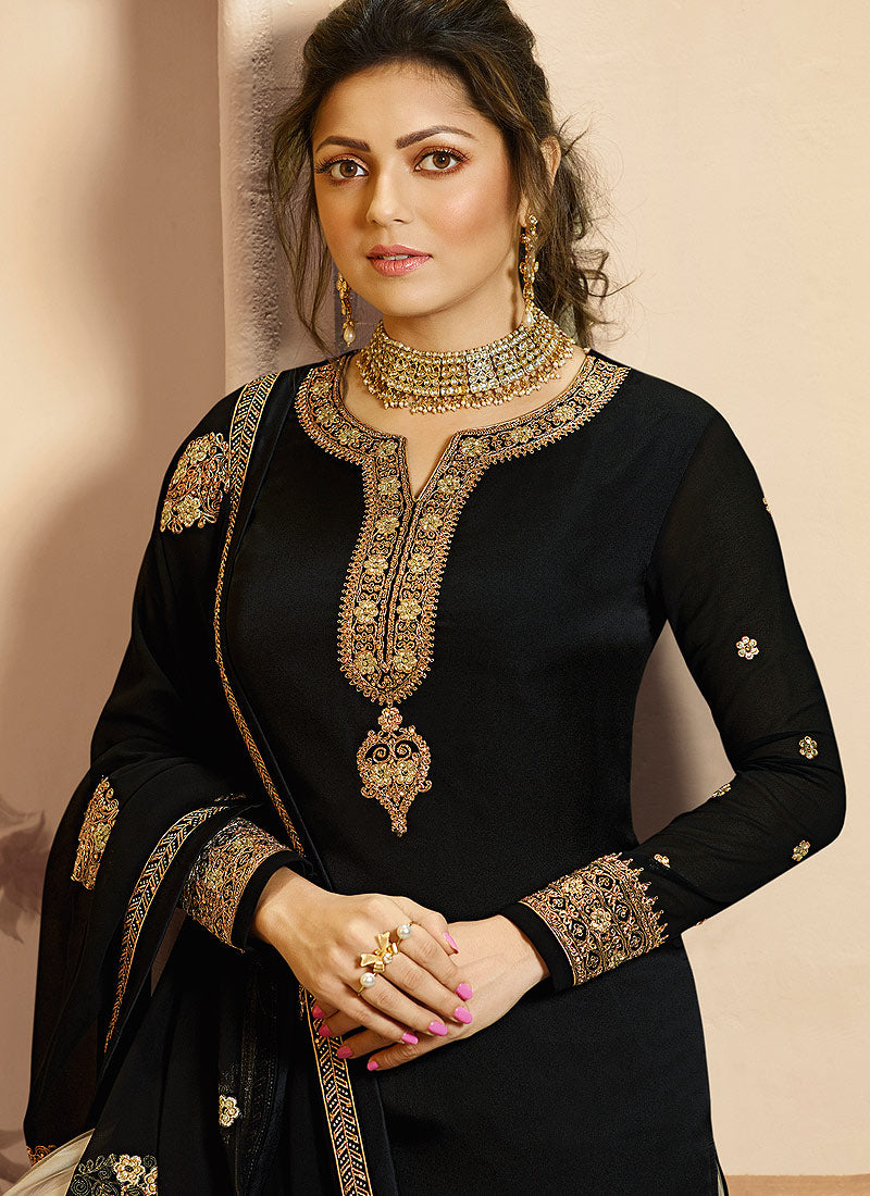Black Golden Indian Gharara/Churidar Suit
