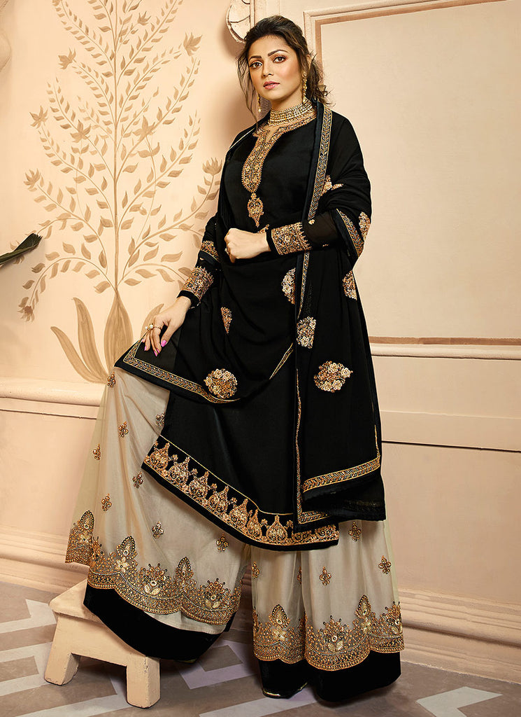 Black Golden Indian Gharara/Churidar Suit