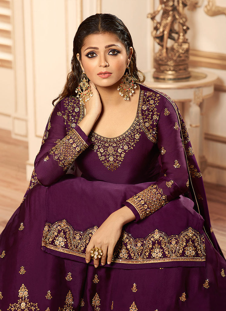 Magenta Wedding Lehenga Suit