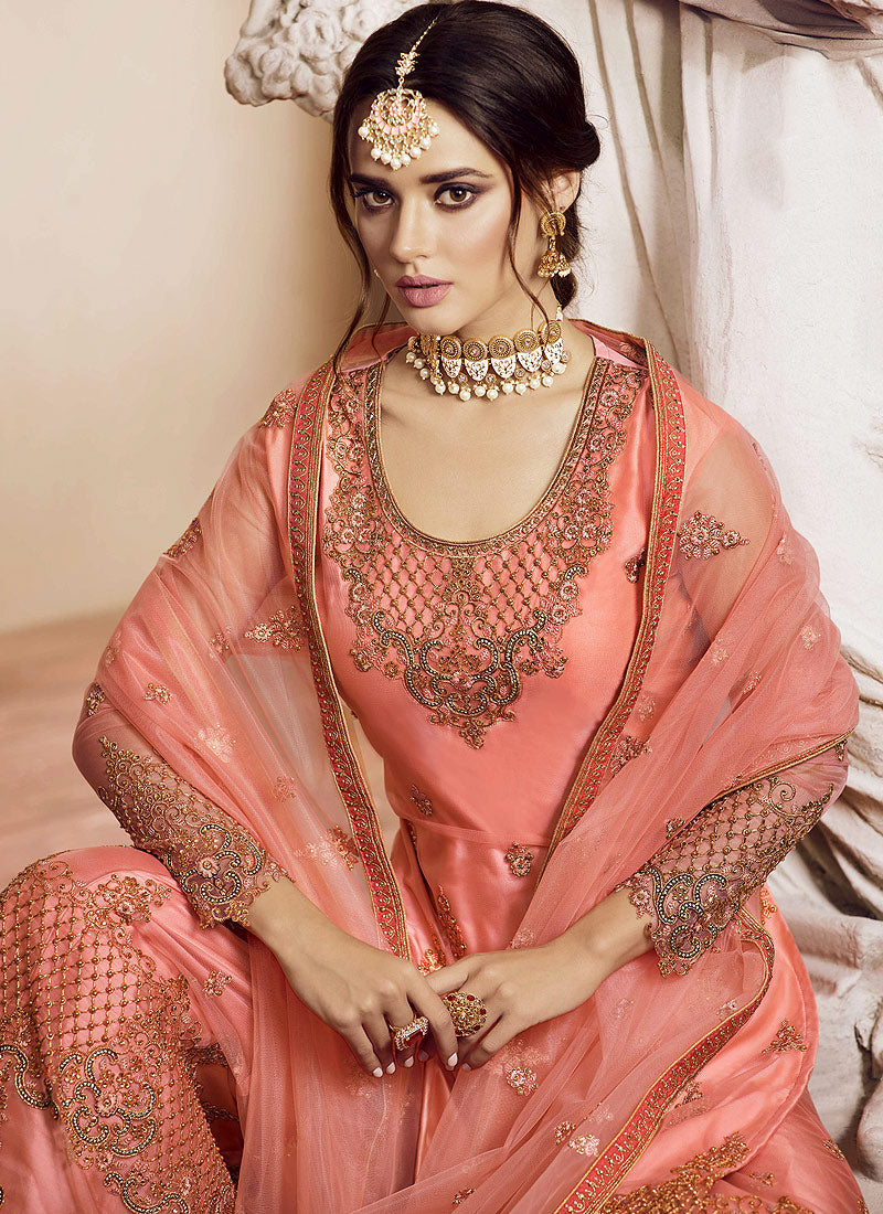 Embroidered Gharara Suit