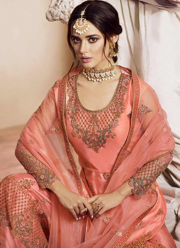 Embroidered Gharara Suit