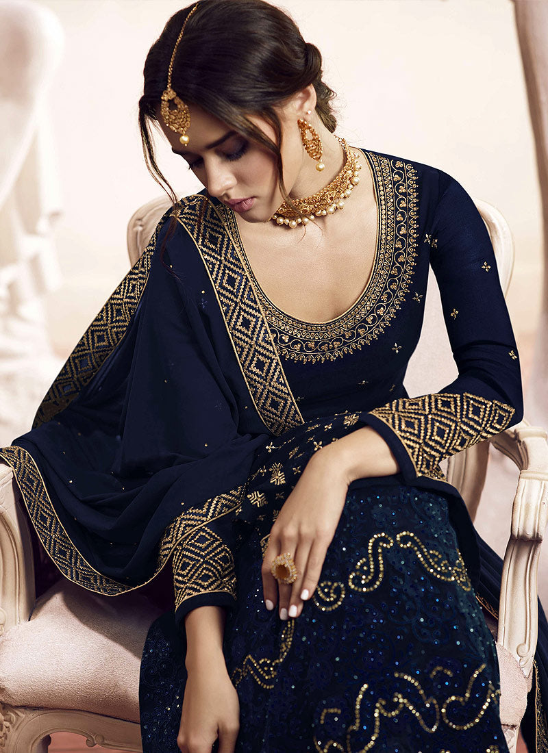 Embroidered Gharara Suit