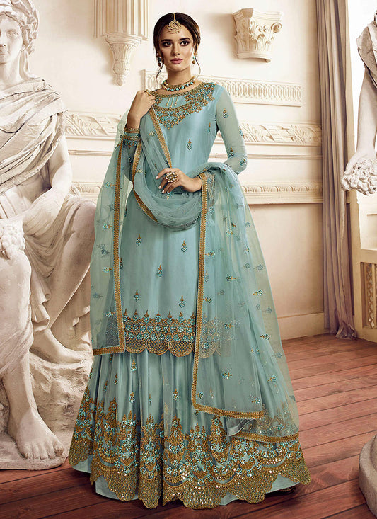 Embroidered Gharara Suit