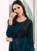 Turquoise Blue Embroidered Salwar Kameez Suit, Salwar Kameez