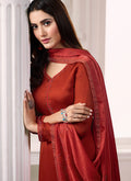 Orange Embroidered Salwar Kameez Suit, Salwar Kameez