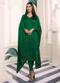 Indian Clothes - Deep Green Embroidered Salwar Kameez Suit