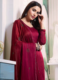 Dark Pink Embroidered Salwar Kameez Suit, Salwar Kameez