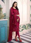 Dark Pink Embroidered Salwar Kameez Suit