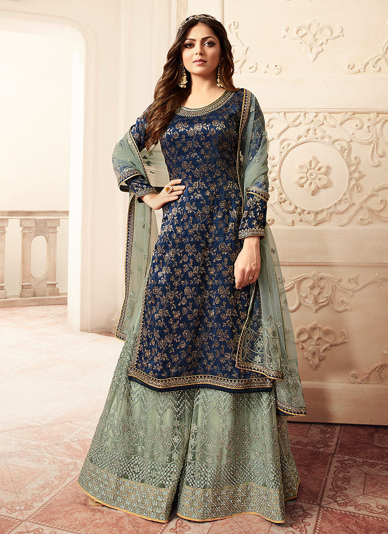 Blue And Teal Sharara 