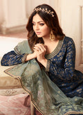 Indian Clothes - Blue And Teal Wedding Sharara 