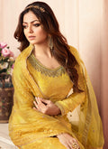 Indian Dresses - Yellow Tradition Wedding Sharara