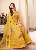 Indian Suits - Yellow Embroidered Wedding Sharara.Salwar Kameez