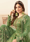 Indian Dresses - Green And Golden Tradition  Wedding Sharara