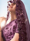 Indian Saree - Light Purple Embroidered Saree In usa uk canada