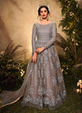 Light Brown Embroidered Wedding Anarkali Suit