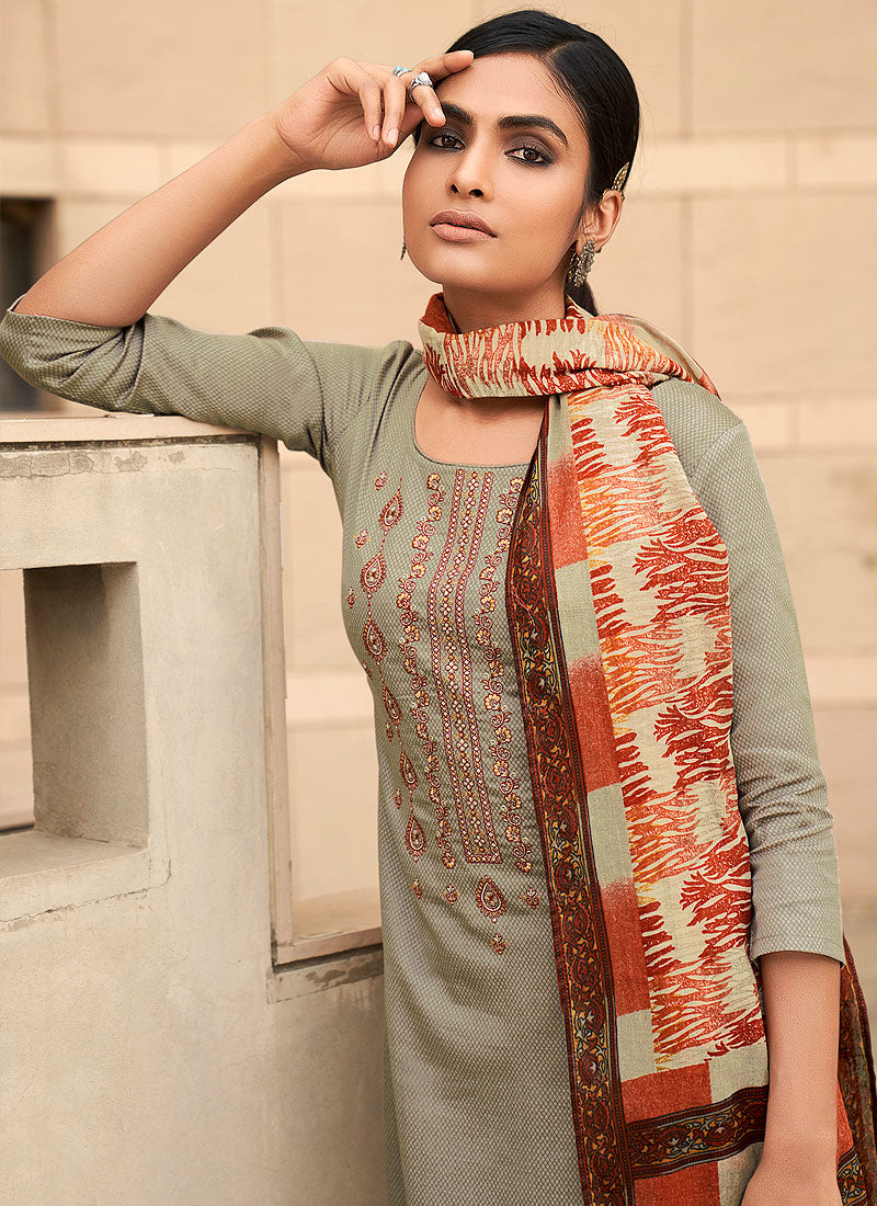 Grey Palazzo Suit In usa uk canada