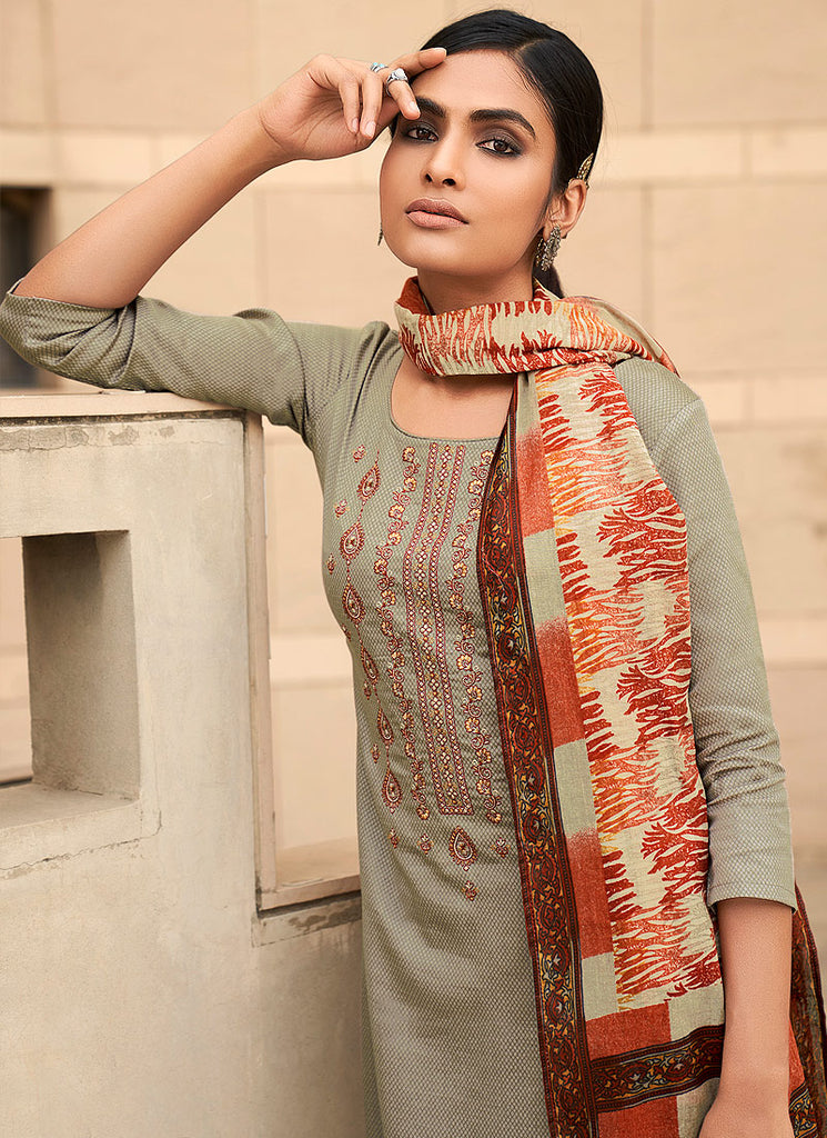 Grey Palazzo Suit In usa uk canada