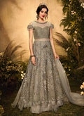Copper Gold Appliqué Embroidered Anarkali Lehenga