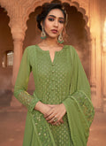 Green Designer Palazzo Suit In usa