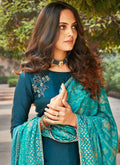 Indian Clothes - Turquoise Blue Palazzo Suit In usa uk canada