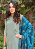 Indian Clothes - Grey And Blue Palazzo Suit In usa uk canada