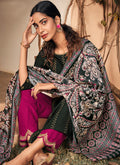 Indian Clothes - Green And Pink Multi Embroidered Pant Suit In usa uk canada