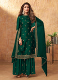 Green Resham Work Detailed Traditional Sharara Suit