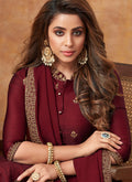 Red Resham Work Sharara Suit In New Zealand