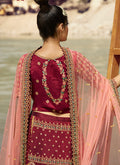 Maroon And Pink Designer Lehenga Choli