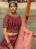 Maroon And Pink Lehenga Choli In Usa 