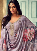 Indian Clothes - Lilac Purple Designer Salwar Kameez