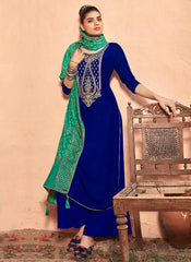Blue Pakistani Palazzo Suit