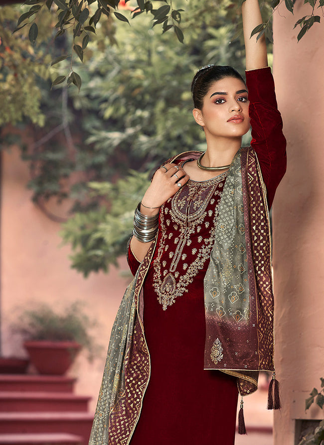 Georgette Solid Semi Stitched Palazzo Suits, Pakistani at Rs 2095/piece in  Surat