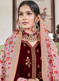 Indian Palazzo Suit - Maroon Palazzo Suit In usa