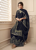 Navy Blue Rehsamkari Designer Palazzo Suit In UK