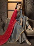Grey And Red Pakistani Palazzo Suit