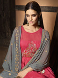 Pink And Grey Pakistani Palazzo Suit
