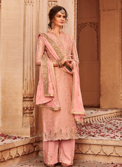 Embroidered Palazzo Pant Suit
