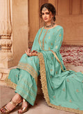 Embroidered Palazzo Pant Suit