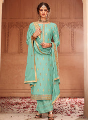 Embroidered Palazzo Pant Suit