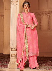 Embroidered Palazzo Pant Suit
