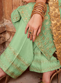 Embroidered Palazzo Pant Suit