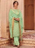 Embroidered Palazzo Pant Suit