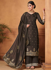 Embroidered Palazzo Suit
