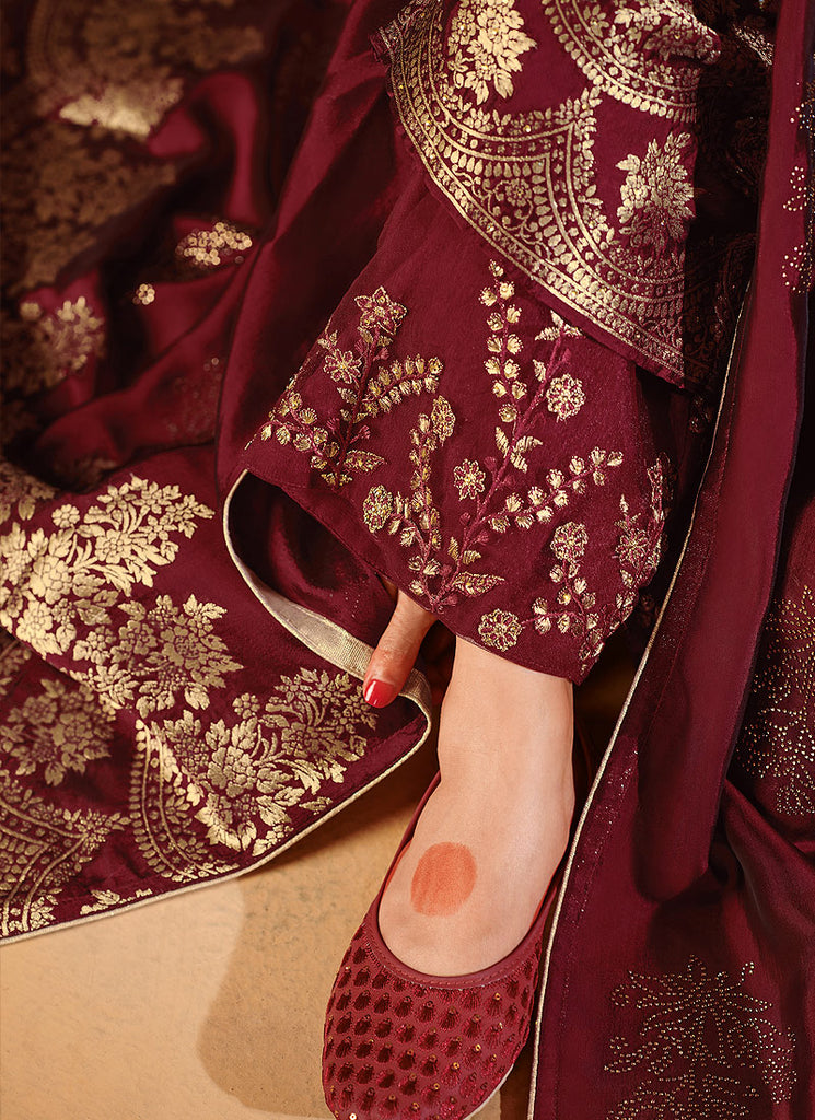 Embroidered Palazzo Suit