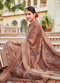 Peach Sequence Embroidered Palazzo Suit, Salwar Kameez