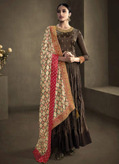 Dark Brown Anarkali Suit